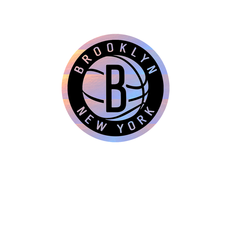 Brooklyn Nets - Black Circle With Name - Holographic Vinyl Sticker - Custom Size