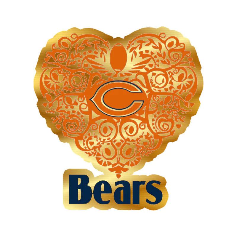 Chicago Bears - Bear Head - Image 6 - Gold Chrome Vinyl Sticker - Custom Size
