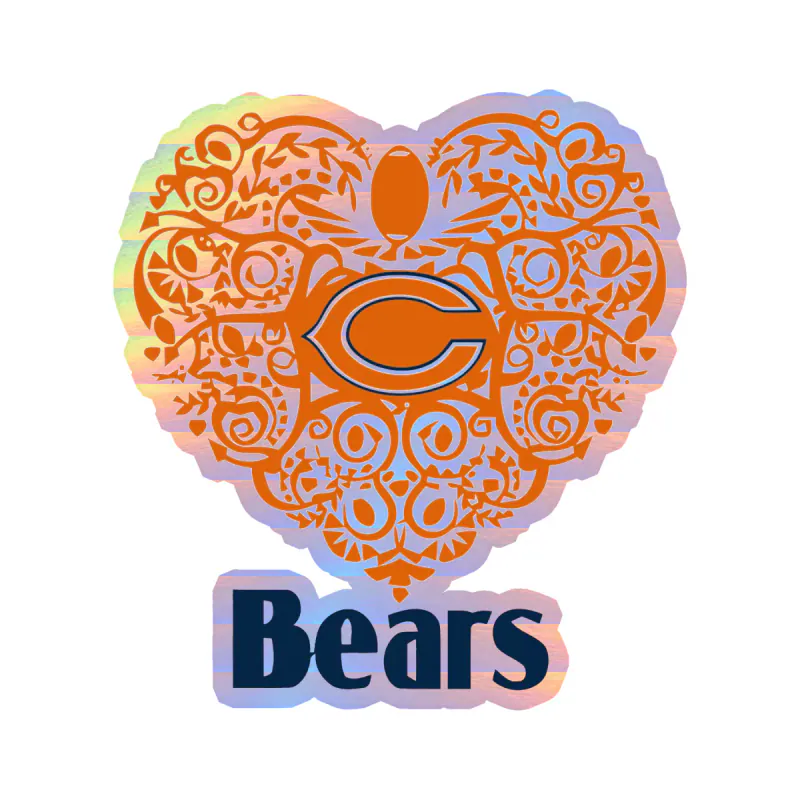 Chicago Bears - Bear Head - Image 6 - Holographic Vinyl Sticker - Custom Size