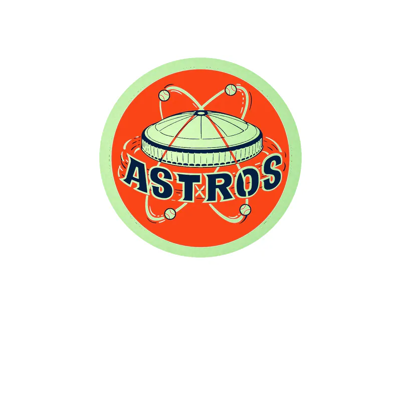 Houston Astros - Orange Old School - Glow in the Dark Vinyl Sticker - Custom Size