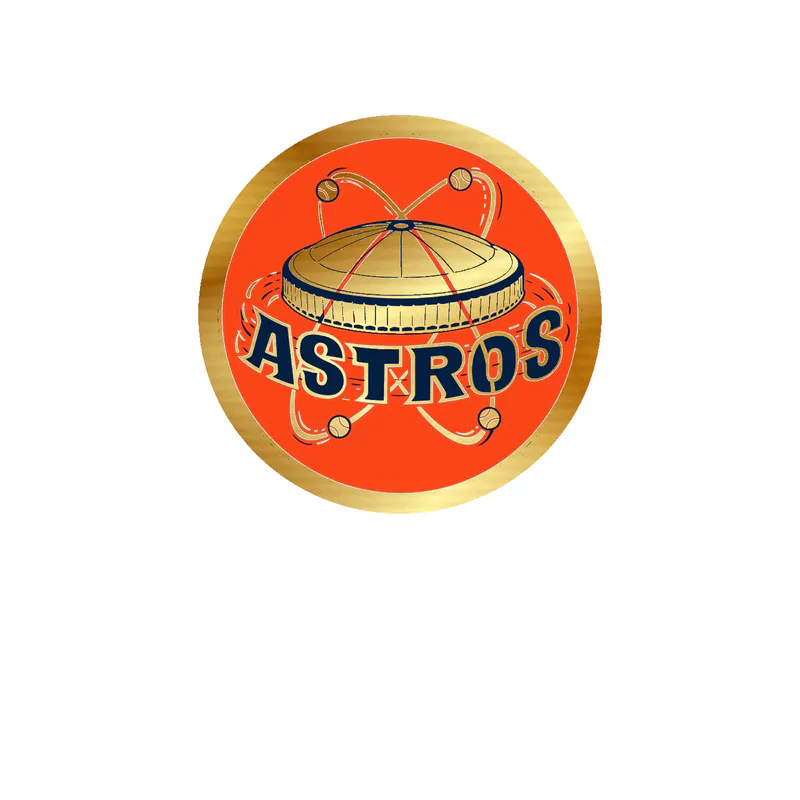 Houston Astros - Orange Old School - Gold Chrome Vinyl Sticker - Custom Size