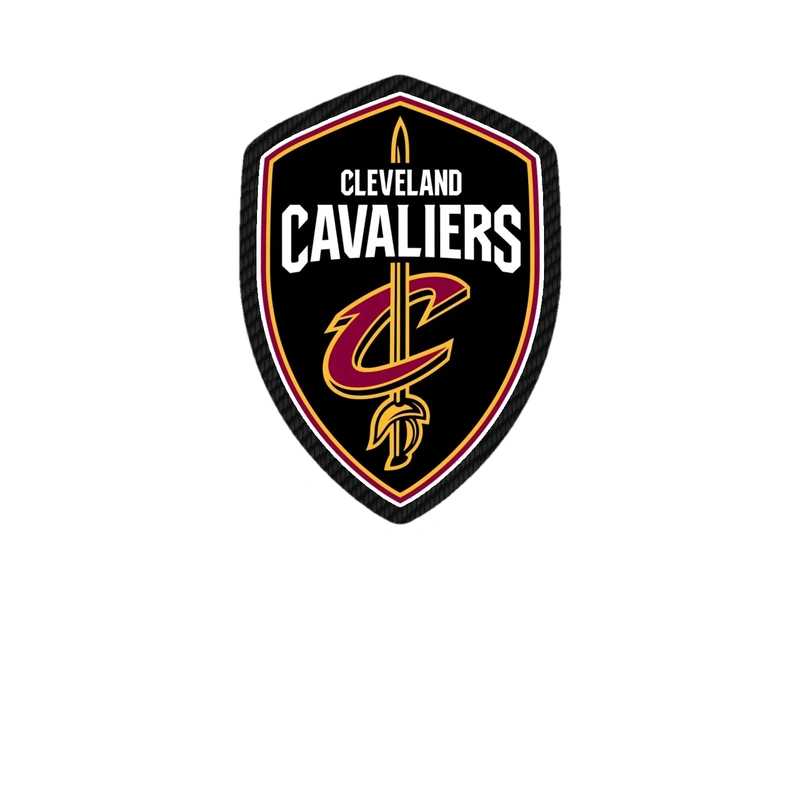 Cleveland Cavaliers - Shield With Name - Carbon Fiber Vinyl Sticker - Custom Size