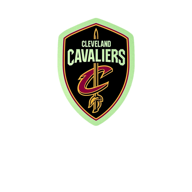 Cleveland Cavaliers - Shield With Name - Glow in the Dark Vinyl Sticker - Custom Size