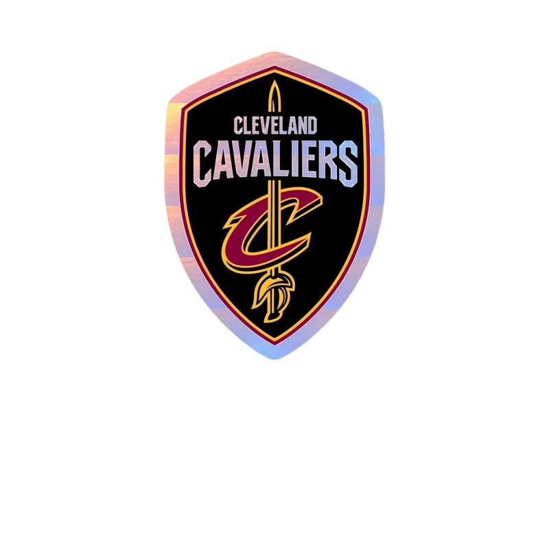 Cleveland Cavaliers - Shield With Name - Holographic Vinyl Sticker - Custom Size