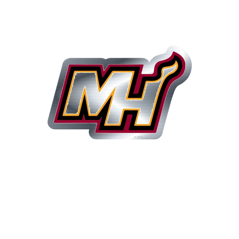 Miami Heat - Image 6 - Silver Chrome Vinyl Sticker - Custom Size