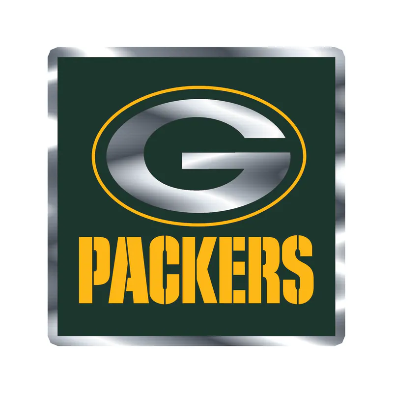 Green Bay Packers - Image 3 - Silver Chrome Vinyl Sticker - Custom Size