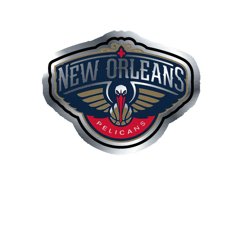 New Orleans Pelicans - Image 8 - Silver Chrome Vinyl Sticker - Custom Size