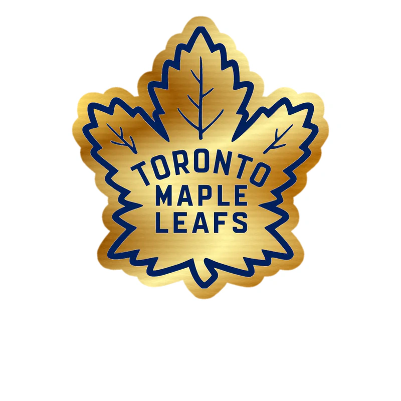 Toronto Maple Leafs - White Leaf - Gold Chrome Vinyl Sticker - Custom Size