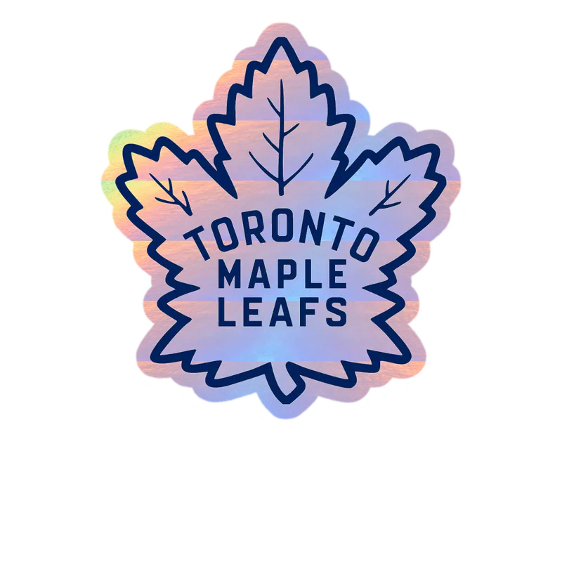 Toronto Maple Leafs - White Leaf - Holographic Vinyl Sticker - Custom Size