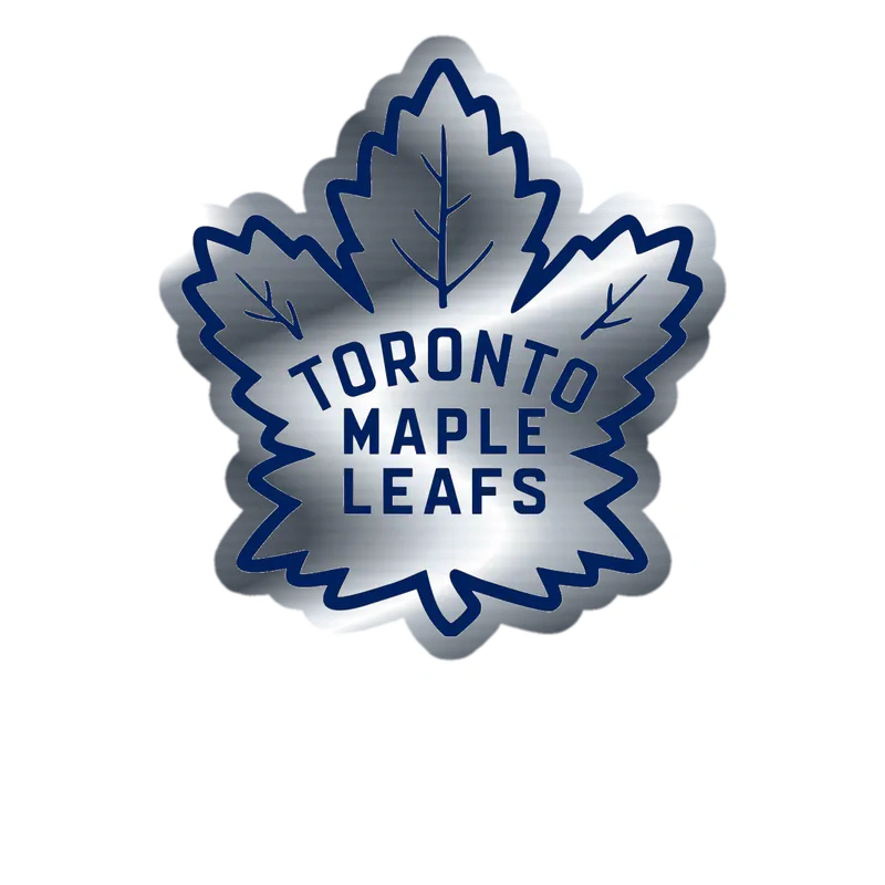 Toronto Maple Leafs - White Leaf - Silver Chrome Vinyl Sticker - Custom Size