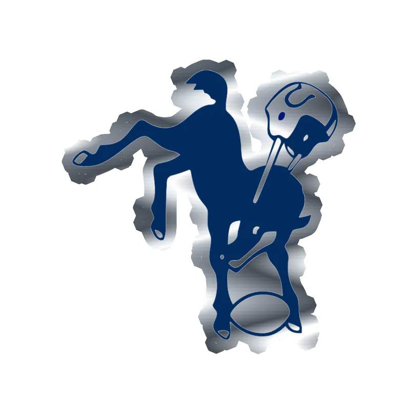 Indianapolis Colts - Horse with Helmet - Silver Chrome Vinyl Sticker - Custom Size
