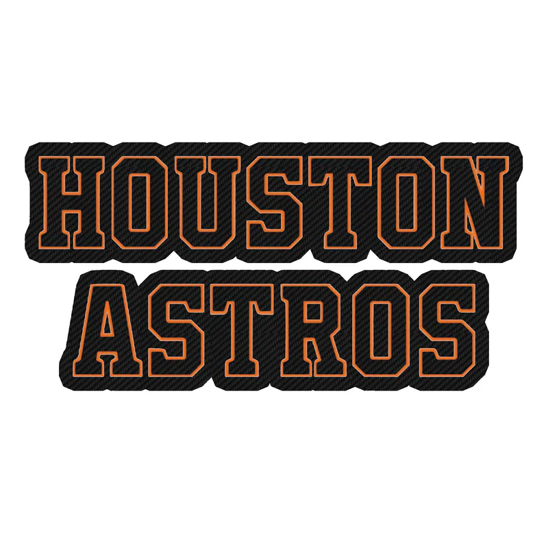 Houston Astros - Name - Carbon Fiber Vinyl Sticker - Custom Size