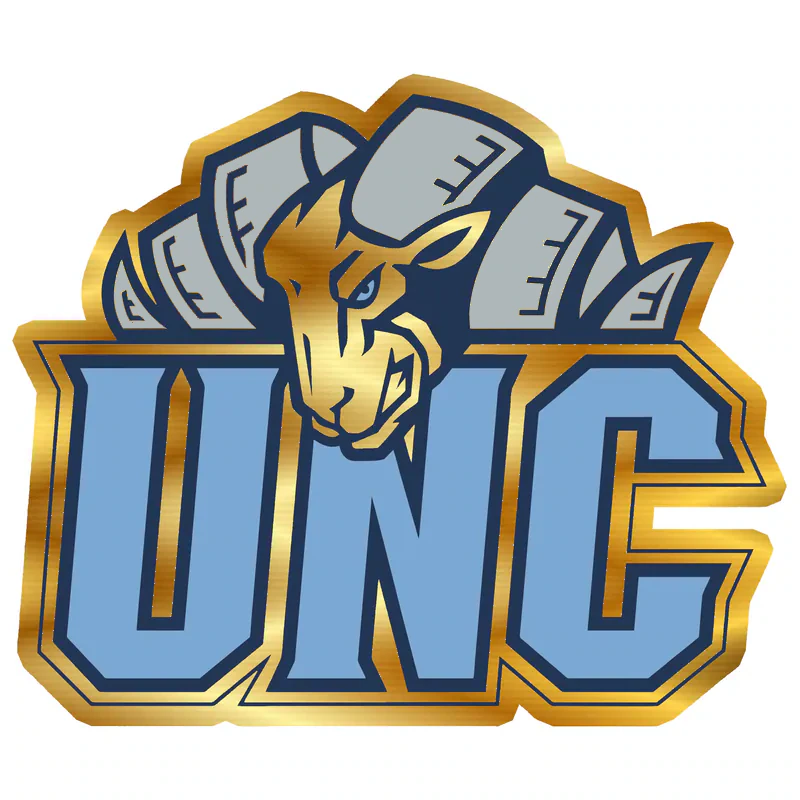 UNC Ram Head Gold Chrome Vinyl Decal - Custom Size