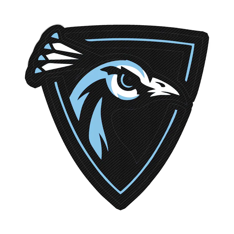 Upper Iowa Peacocks - Image 1 - Carbon Fiber Vinyl Decal - Custom Size