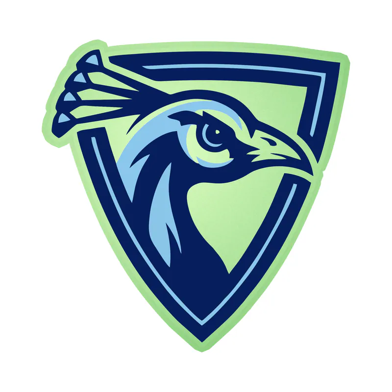 Upper Iowa Peacocks - Image 1 - Glow in the Dark Vinyl Decal - Custom Size