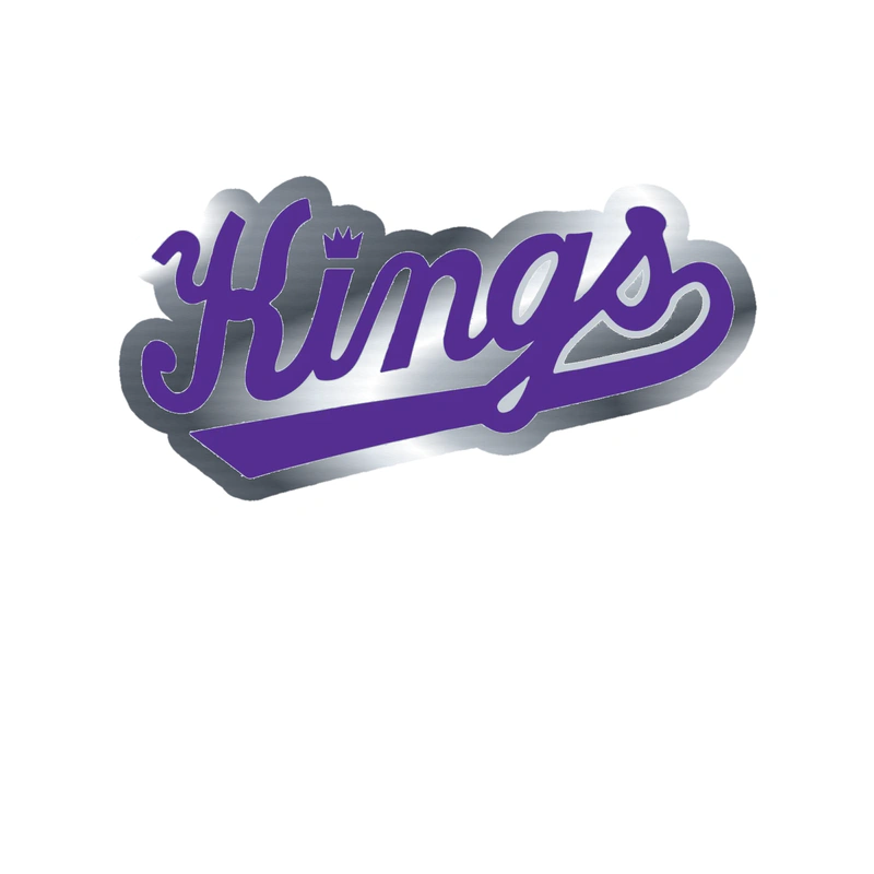 Sacramento Kings - Image 3 - Silver Chrome Vinyl Sticker - Custom Size