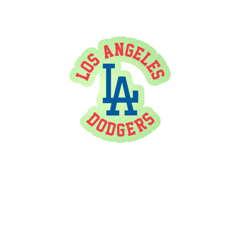 Los Angeles Dodgers - LA With Name - Glow in the Dark Vinyl Sticker - Custom Size