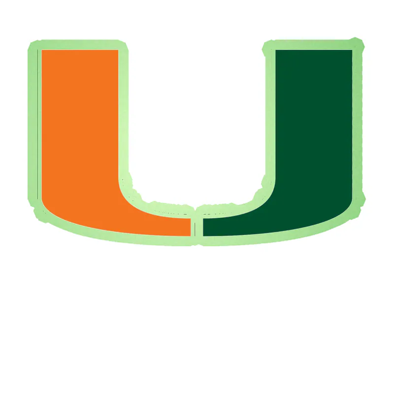 Miami Hurricanes - Image 1 - Glow in the Dark Vinyl Decal - Custom Size