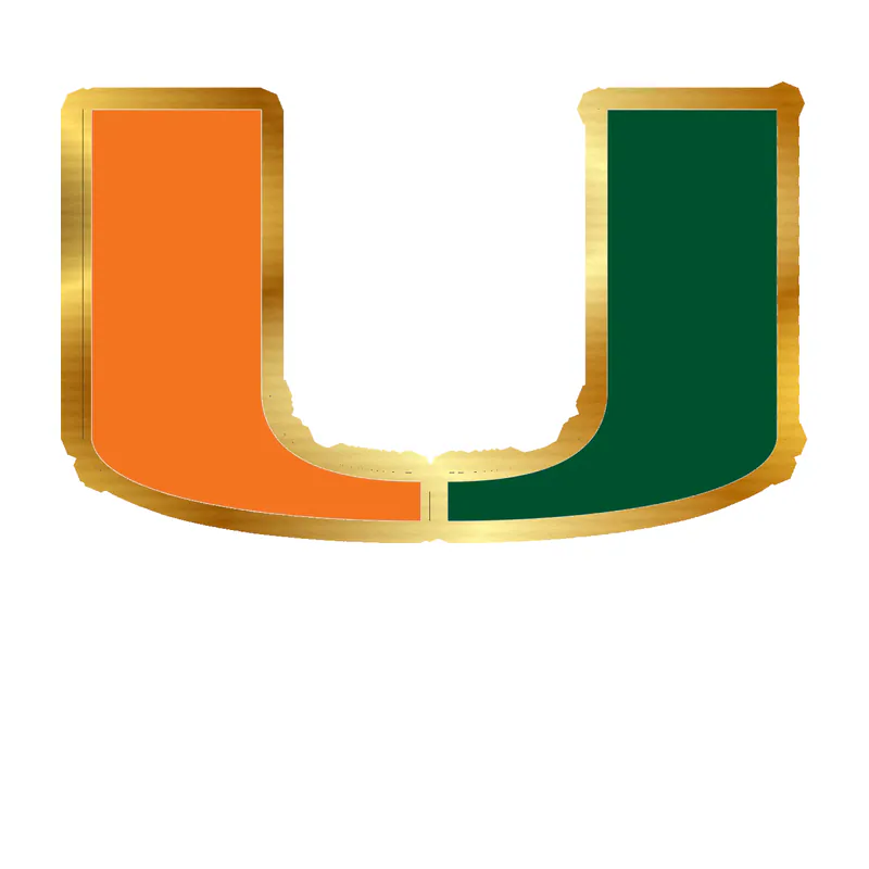 Miami Hurricanes - Image 1 - Gold Chrome Vinyl Decal - Custom Size