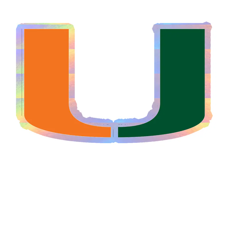 Miami Hurricanes - Image 1 - Holographic Vinyl Decal - Custom Size