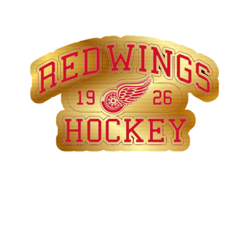 Detroit Red Wings - Red Wings Hockey 1925 - Gold Chrome Vinyl Sticker - Custom Size