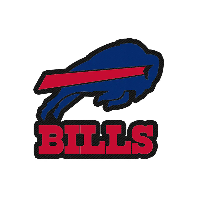 Buffalo Bills - Red Stripe With Bills Carbon Fiber Vinyl Sticker - Custom Size