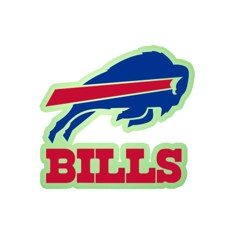 Buffalo Bills - Red Stripe With Bills Glow in the Dark Vinyl Sticker - Custom Size
