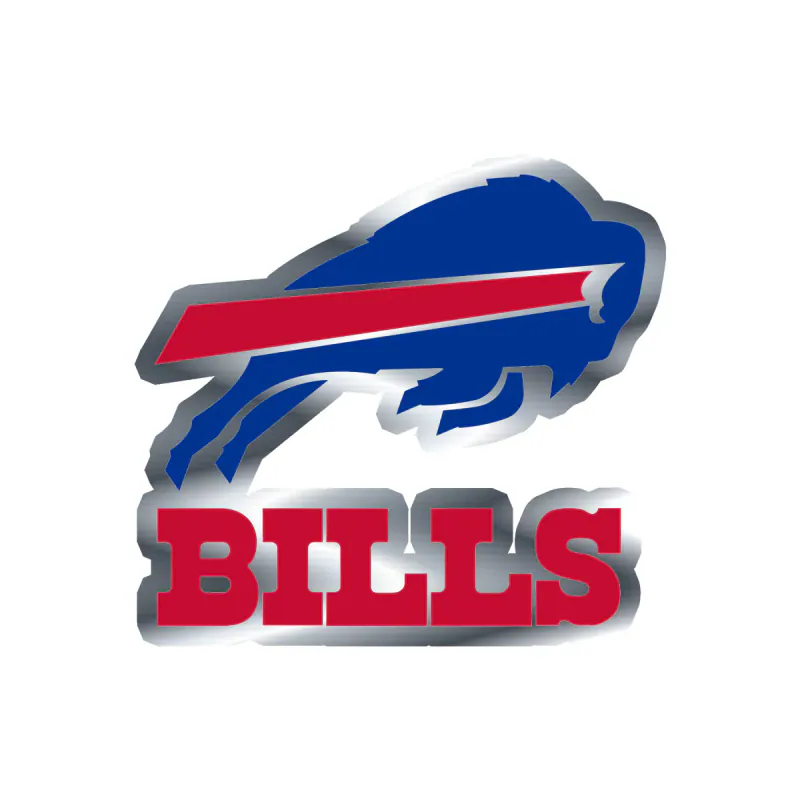 Buffalo Bills - Red Stripe With Bills Silver Chrome Vinyl Sticker - Custom Size
