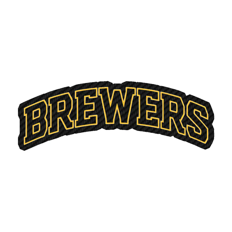Milwaukee Brewers - Name - Carbon Fiber Vinyl Sticker - Custom Size