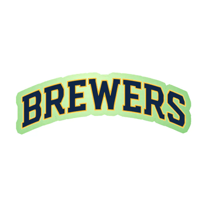 Milwaukee Brewers - Name - Glow in the Dark Vinyl Sticker - Custom Size