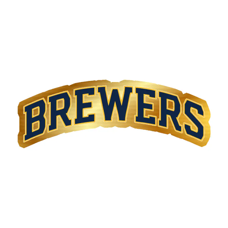 Milwaukee Brewers - Name - Gold Chrome Vinyl Sticker - Custom Size