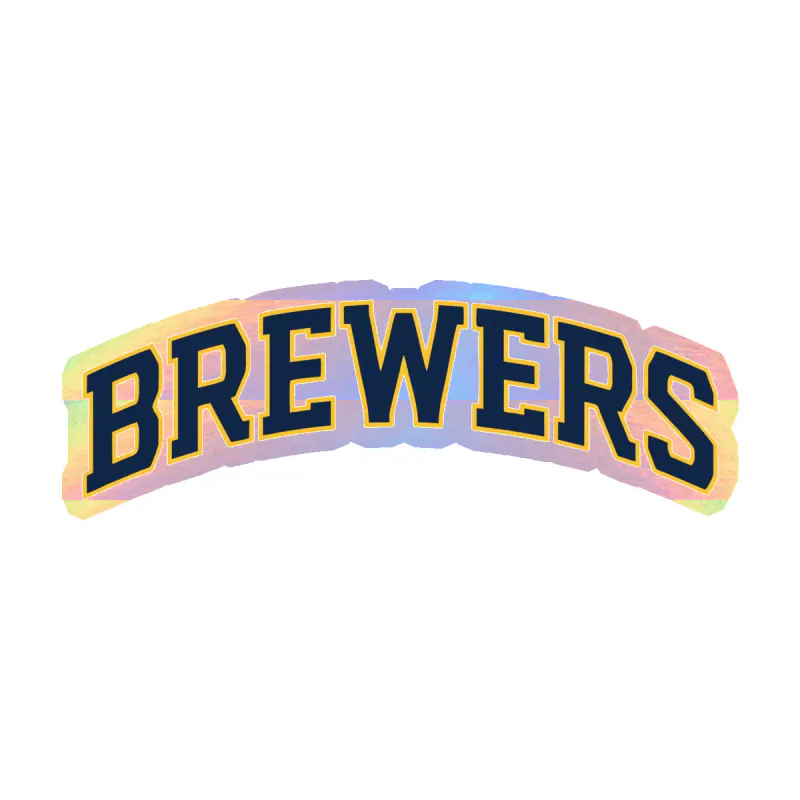 Milwaukee Brewers - Name - Holographic Vinyl Sticker - Custom Size