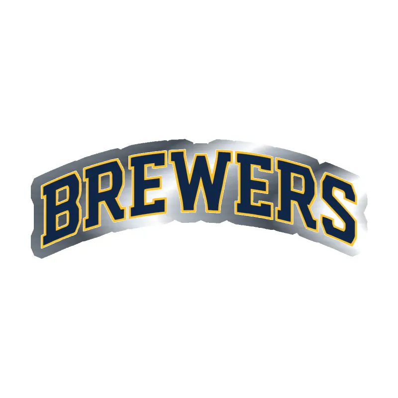 Milwaukee Brewers - Name - Silver Chrome Vinyl Sticker - Custom Size