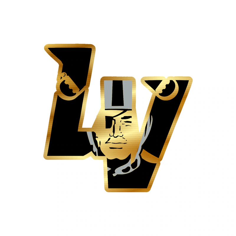 Las Vegas Raiders - LV - Gold Chrome Vinyl Sticker - Custom Size