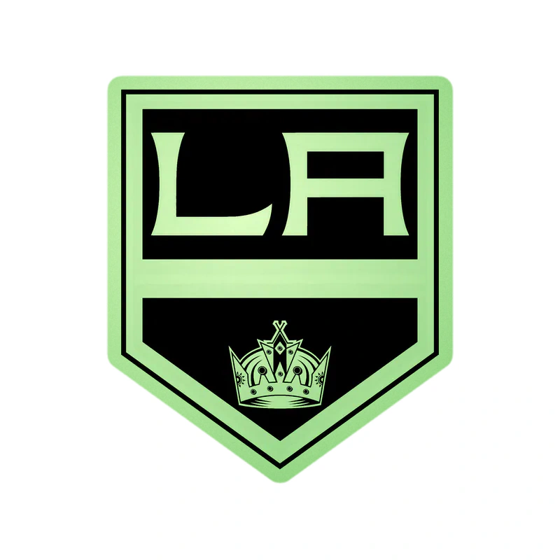 Los Angeles Kings - LA With Crown - Glow in the Dark Vinyl Sticker - Custom Size