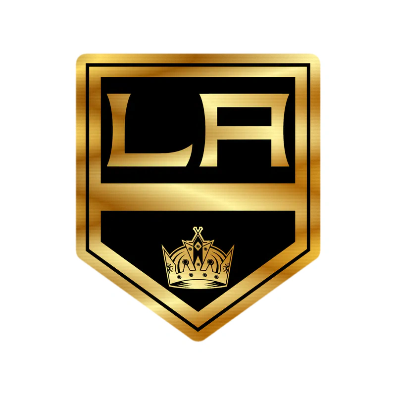 Los Angeles Kings - LA With Crown - Gold Chrome Vinyl Sticker - Custom Size