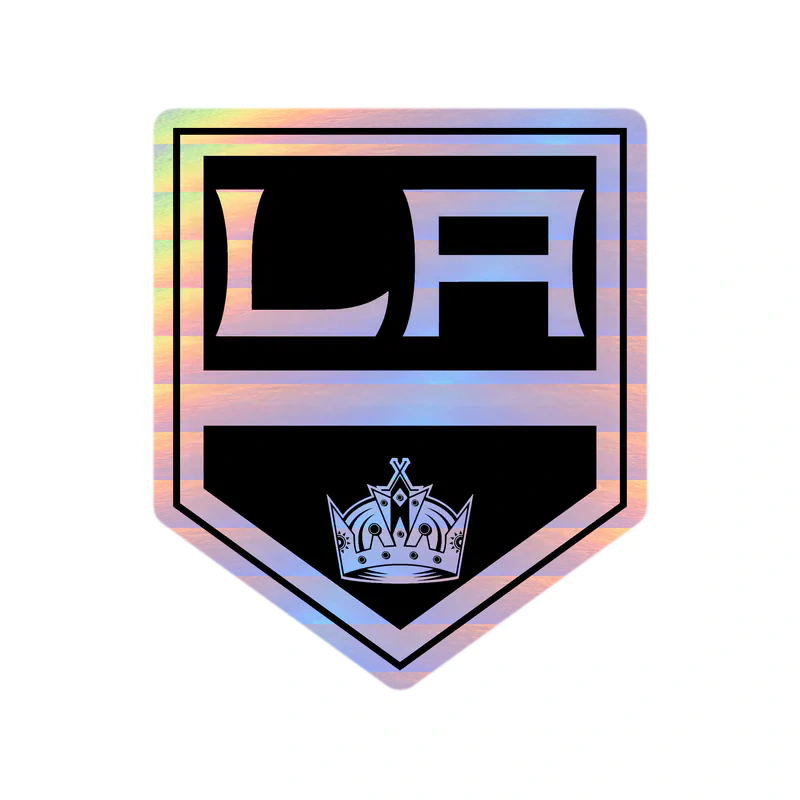 Los Angeles Kings - LA With Crown - Holographic Vinyl Sticker - Custom Size