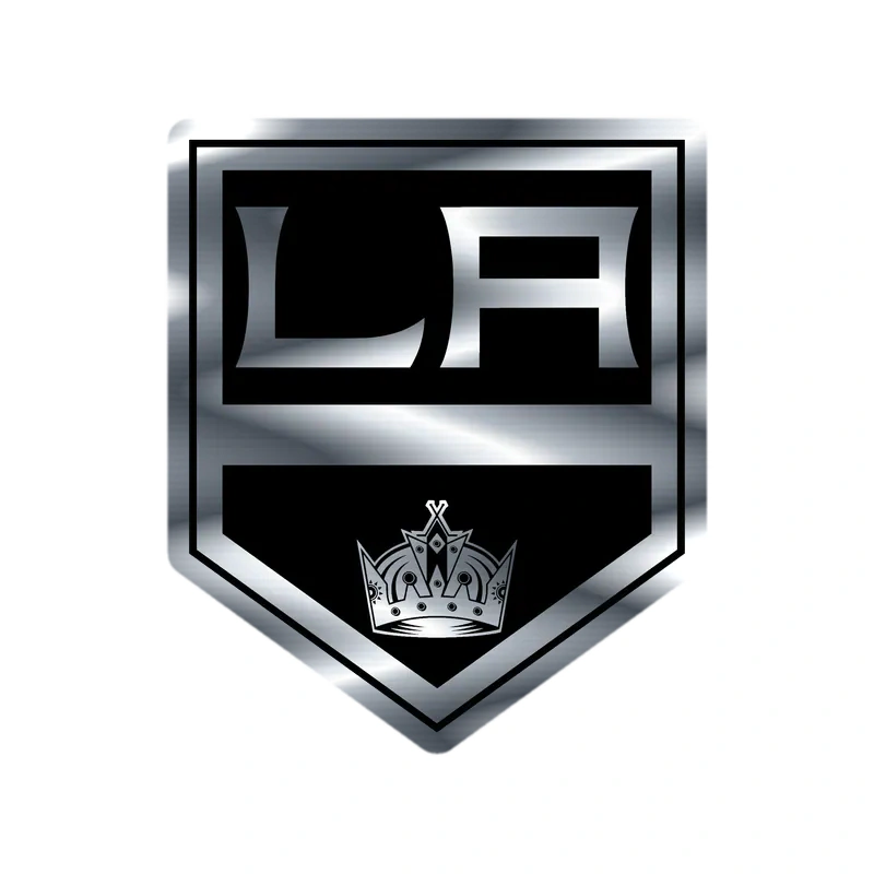 Los Angeles Kings - LA With Crown - Silver Chrome Vinyl Sticker - Custom Size