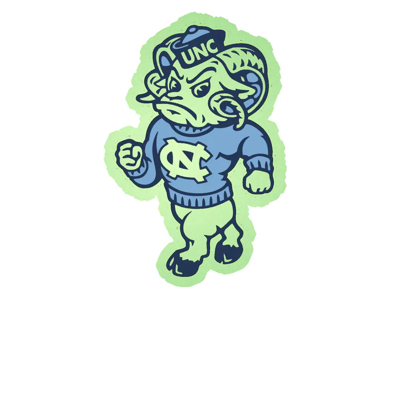 North Carolina Tar Heels - Image 3 - Glow in the Dark Vinyl Decal - Custom Size