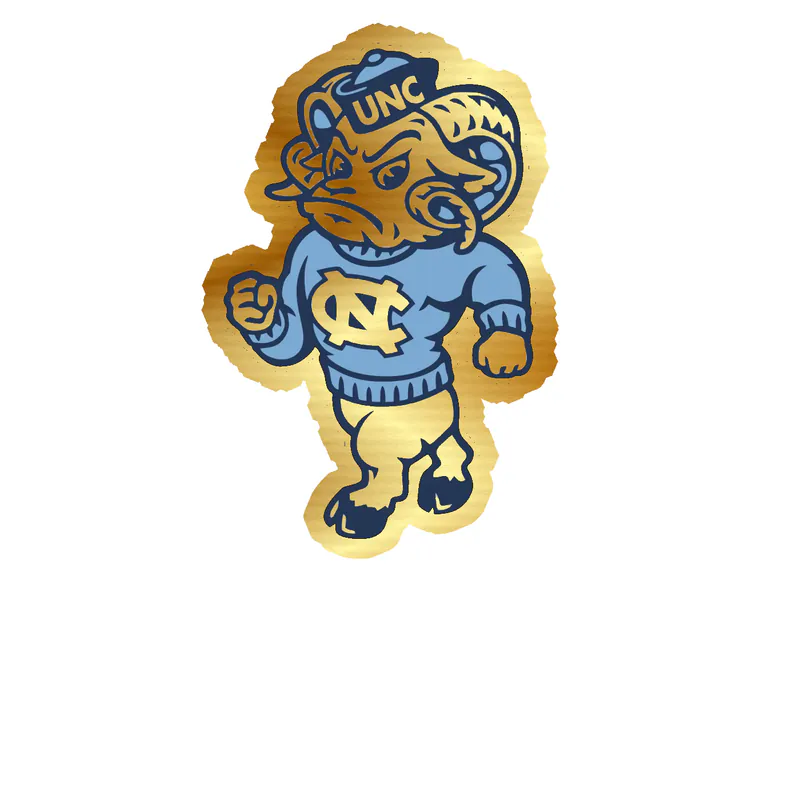 North Carolina Tar Heels - Image 3 - Gold Chrome Vinyl Decal - Custom Size