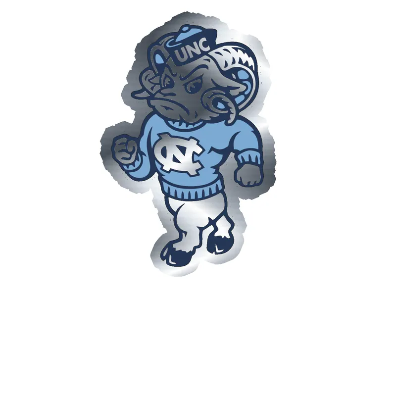 North Carolina Tar Heels - Image 3 - Silver Chrome Vinyl Decal - Custom Size