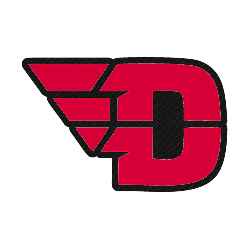 Dayton Flyers - Carbon Fiber Vinyl Decal - Custom Size