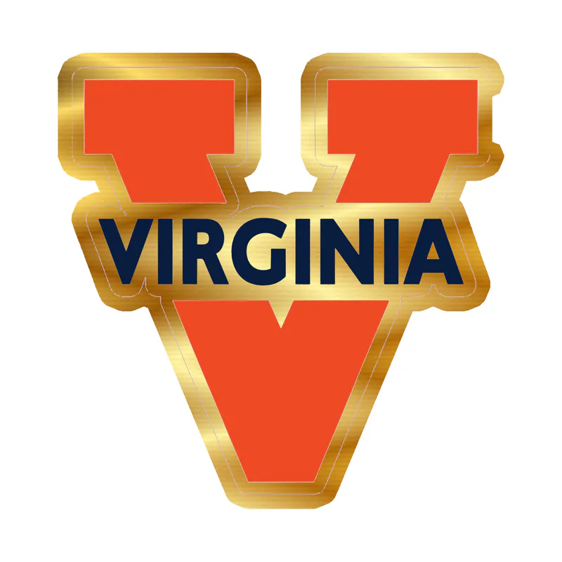 Virginia Cavaliers - Orange V - Gold Chrome Vinyl Decal - Custom Size