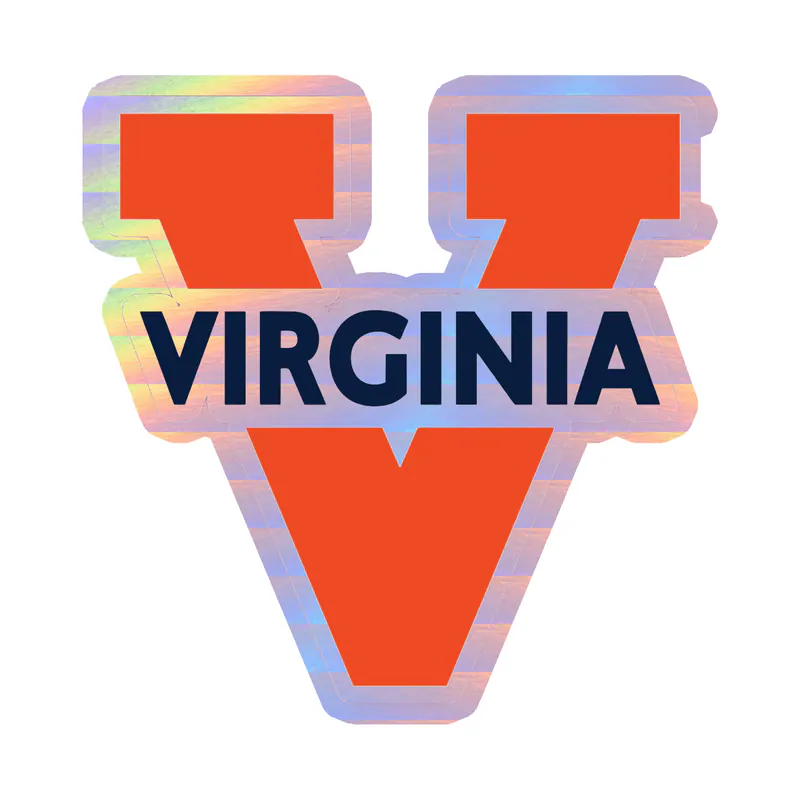 Virginia Cavaliers - Orange V - Holographic Vinyl Decal - Custom Size