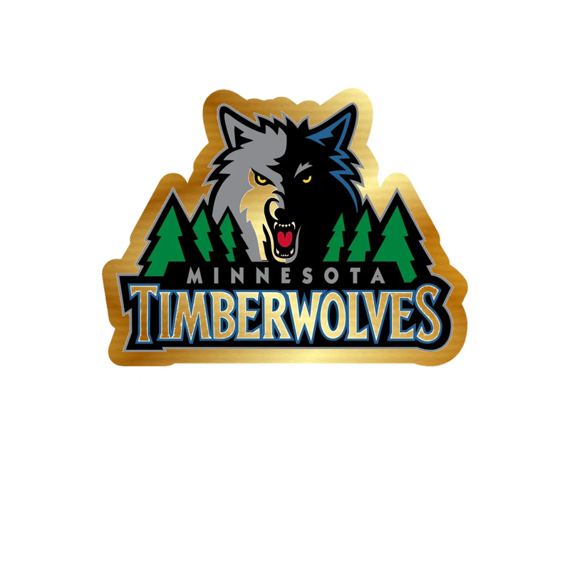 Minnesota Timberwolves - Image 5 - Gold Chrome Vinyl Sticker - Custom Size