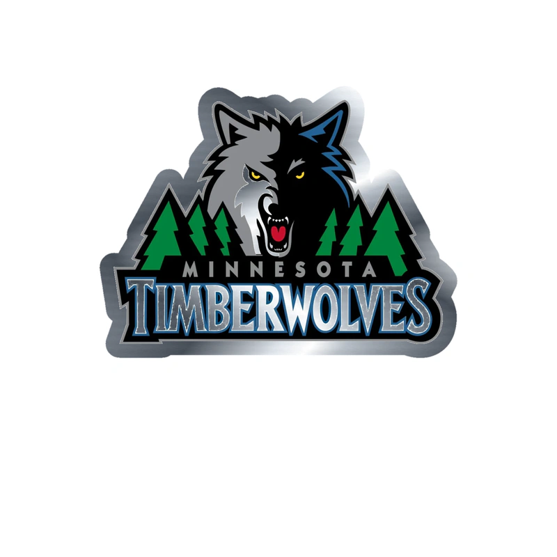 Minnesota Timberwolves - Image 5 - Silver Chrome Vinyl Sticker - Custom Size