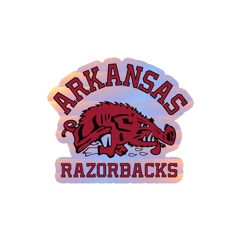 Arkansas Razorbacks - Image 2 - Holographic Vinyl Decal - Custom Size