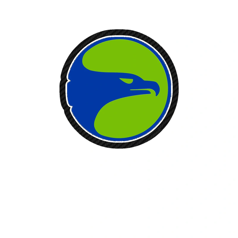 Atlanta Hawks - Green Circle With Blue Hawk - Carbon Fiber Vinyl Sticker - Custom Size