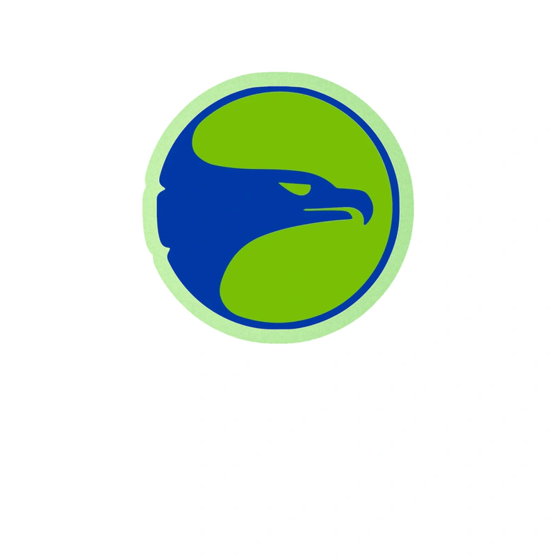 Atlanta Hawks - Green Circle With Blue Hawk - Glow in the Dark Vinyl Sticker - Custom Size