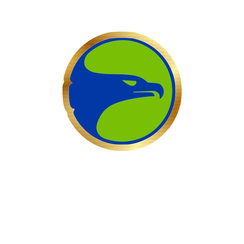 Atlanta Hawks - Green Circle With Blue Hawk - Gold Chrome Vinyl Sticker - Custom Size